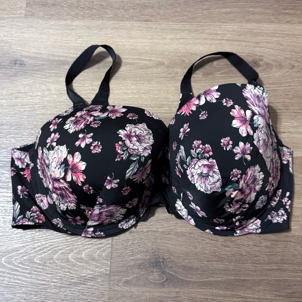 Torrid Floral Black Bra